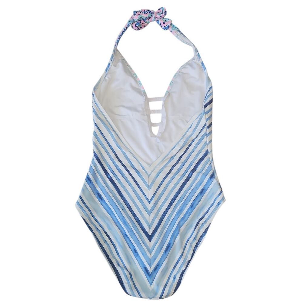 Lilly Pulitzer Loraline One Piece Swimsuit 6 Seaside Vibes Stripe EUC - Picture 3 of 14